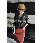 Herbst im Frühjahr Damen Kleidung kurze Mode Lederjacke Damen Lockere Jacke Motorrad Jacke Leder Bekleidung für Frau