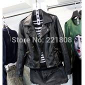 Herbst im Frühjahr Damen Kleidung kurze Mode Lederjacke Damen Lockere Jacke Motorrad Jacke Leder Bekleidung für Frau