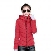 aus Baumwolle Gepolsterte  Jacke im Herbst und Winter die slim Mantel mit Kapuze Damen Damen wadded Jacke plus Size