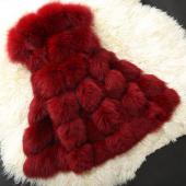 ein gutes feedback im Winter warm Faux Fox für Damen Jacke Mantel OberBekleidung Mantel Parka Ärmellosen langen schlank