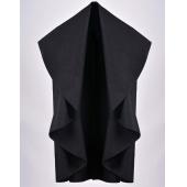 heiß seeling Damen casual Breite ReVers Wolle Jacke lässig kurze Ärmel ungewöhnlich weite Jacke Cape Schal Mantel