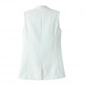 neue Damen Ärmellose Formalen lange Weste Hals Blazers Anzug Jacke Mantel