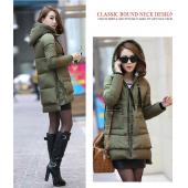 Damen Parka wadded Jacke weibliche WinterJacke Damen OberBekleidung schlanken Mädchen Jacken mittellang runter Baumwolle