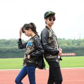 Tarnung Damen Männer liebende Harajuku Lederjacke im Herbst casaco Feminino casual Mantel weibliche