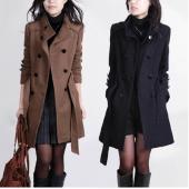 neue Damen graben Wolle Mantel Winter slim gefütterten Mantel Wintermäntel lange OberBekleidung für Damen qb323