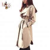 neue Frühjahr casual Mode Damen Trenchcoat lange OberBekleidung frei Kleider für Lady c0246 gute Qualität