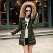 Herbst Winter Damen Parka OberBekleidung Ente Daunenjacke mit Grossem Pelzkragen sowie s Grösse xxxl Verdickun