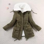 b kostenLoser Versand Winter 1575 neue Damen Gepolsterte  Jacke mit Fell Grösse Damen Süssigkeiten Farbe park