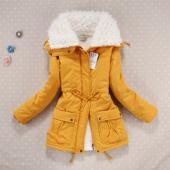 b kostenLoser Versand Winter 1575 neue Damen Gepolsterte  Jacke mit Fell Grösse Damen Süssigkeiten Farbe park