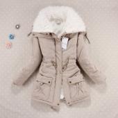 b kostenLoser Versand Winter 1575 neue Damen Gepolsterte  Jacke mit Fell Grösse Damen Süssigkeiten Farbe park