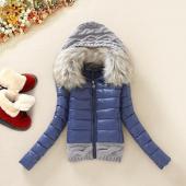 cwlsp Winter Verdickung mit Kapuze kurze Design wadded Jacke hohe Pelzkragen DaunenJacke Baumwolle ausgestopften Fell