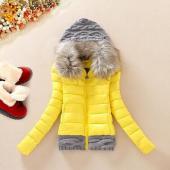 für neuankömmlinge WinterJacke Damen Mode slim Grosse Pelzkragen warme Outdoor lässig runter Mantel Versandkosten h229