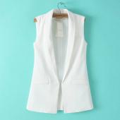 14092204 heißes Verkauf europäische Marke White Schwarze ForMalen lange Weste casaco Feminino Damen Mäntel und Jacken