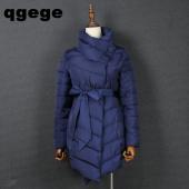 Dicke WinterJacke Damen lange Ärmel lang Stil Parkas für Damen Winter Mode unregelmäßig mit gürtel Mantel