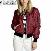 im Herbst Damen Dünne Jacke Tops Promi attentäter lange Ärmel Jacke lässig stand Kragen slim fit