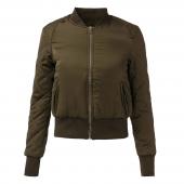 Mode für Damen im Winter warm Hals Wattierte Jacke kurz Gepolsterte  Bomber Mantel Jacke mit reißverschluss 3 Farben