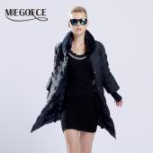 miegofce Winter Ente DaunenJacke Damen lange Mantel Parkas Verdickung weibliche Kaninchen Pelzkragen Hochwertige warme