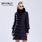 miegofce Winter Ente DaunenJacke Damen lange Mantel Parkas Verdickung weibliche Kaninchen Pelzkragen Hochwertige warme