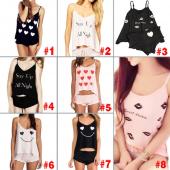 8 Stilen Hochwertige neue casual Nachtwäsche Damen Mode Baumwolle gemischt Hemd Shorts Hose Pyjama hat Nachtw