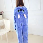 lilo und stitch Strampler unisex Onesies für Liebhaber Fleece Pyjama für Damen hat warme Tier Schlafanzug ein Stück