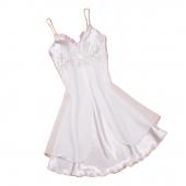 sexy Damen Spitzen kurzen Mini Spange an glatten Satin Nachthemd pajams Nachtwäsche