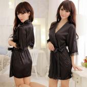 neue heiß sexy Damen Satin Spitzen Robe Nachtwäsche an 5 Farben Nachthemden indoor Bekleidung Versandkosten