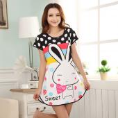 c73 Versandkosten neue Damen Kleider Kleidung Pyjama Polka Dot Nachtwäsche kurze Ärmel Sleepshirt