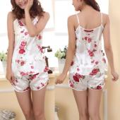 sexy Damen und komfortable Damen sexy Nachtwäsche Schlafanzug hatte Ärmelllose Bluse und Shorts Unterwäsche hb88