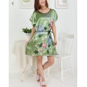 kurze Ärmel Floral sexy plus Size Damen Morgenmantel Lady Mädchen Seidenpyjama hausmantel Nachthemden Loungewear