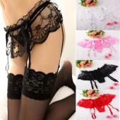 sexy Damen Mädchen Blumen Spitzen Hosenträger g String Strumpf Strumpfband