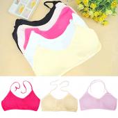 Damen sexy Schulterfreien wrap Brust Einfarbig Top Gepolsterte  BH 75e3