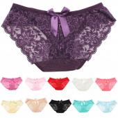 heißes Verkauf sexy Damen Floral Spitzen sehen durch Bowknot slips schlüpfer Unterwäsche