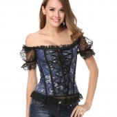 neue Bowknots süße Spitzen wieder Weissen Schwarzen Korsett Schulterriemen entbeinten baskischen Bustier Top mit Ärmel