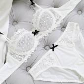 Mode sexy Spitzen BH atmungsaktive Gaze Sommer Dekolletee tief v geFormt Damen Unterwäsche Büstenhaltersatz