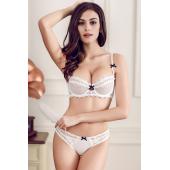 Mode sexy Spitzen BH atmungsaktive Gaze Sommer Dekolletee tief v geFormt Damen Unterwäsche Büstenhaltersatz