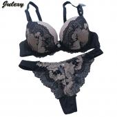 Julexy Stickereien 3 4 Tasse kaffee push up BH Damen werden neue Marke Spitzen sexy BH kurze Setzt Damen BHS