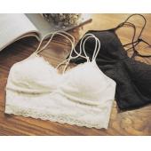 Weisse und Schwarze Spitzen Dralette Top Damen sexy Spitzen dessous kurze Weste Sommer höchstens Tank