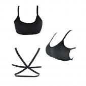 neue kamen Damen Mädchen sexy Gepolsterte  trägerHemdchen tube Bustier Weste Pflanzliche Top Dralette Schwarz Weiss