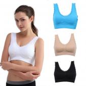 neuzugang casual Damen Feste Spitzen fitness Sport BH Gepolsterte  BH Pflanze Top stretch Weste