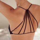 Promi sexy Dralette Käfig eingesperrt Zurück geschnitten Gepolsterte  BH bralet Pflanzliche Tops