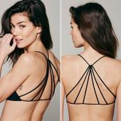 Promi sexy Dralette Käfig eingesperrt Zurück geschnitten Gepolsterte  BH bralet Pflanzliche Tops