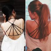 Promi sexy Dralette Käfig eingesperrt Zurück geschnitten Gepolsterte  BH bralet Pflanzliche Tops