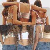 heiße Damen sexy Dralette eingesperrt Zurück geschnitten Strappy Gepolsterte  BH bralet Weste Pflanzliche Top