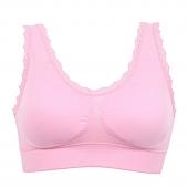 lässig Damen Feste Spitzen fitness Sport BH Gepolsterte  BH Pflanze Top stretch Weste