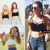 heißer Mode Damen Gepolsterte  BH Tank Tops Bustier BH Weste Pflanzliche Top Dralette Bluse Versandkosten