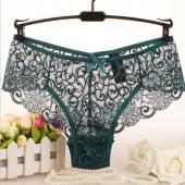 Damen sexy full Lace Höschen mit groß xl 5Colors hohe schritt transparent Floral Bogen weichen slips