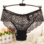 Damen sexy full Lace Höschen mit groß xl 5Colors hohe schritt transparent Floral Bogen weichen slips