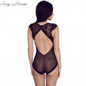 Damenpitzen Bodyshaper Korsett der schlankheitskur shapewear sexy Tiefe v Hals hohlen aus Schwarzen Body