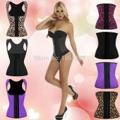 latex Taille cincher Stahl ohne Weste fajas Taille Ausbildung Korsetts underbust Body shaper Leopard schlankheits ta