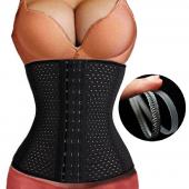 3rows Haken Damen zur billigen körper shaper Bustier Mode 4 Stahl gebürstet Taille Ausbildung Korsetts Schwarz